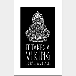 Norse Mythology - Odin - It Takes A Viking To Raze A Village Posters and Art